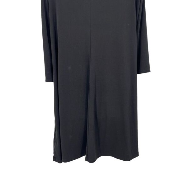 Chico Dress Women's Size 2 Black Stretchy Scoop Neck 3/4 Sleeve Mini Relaxed - Picture 7 of 13